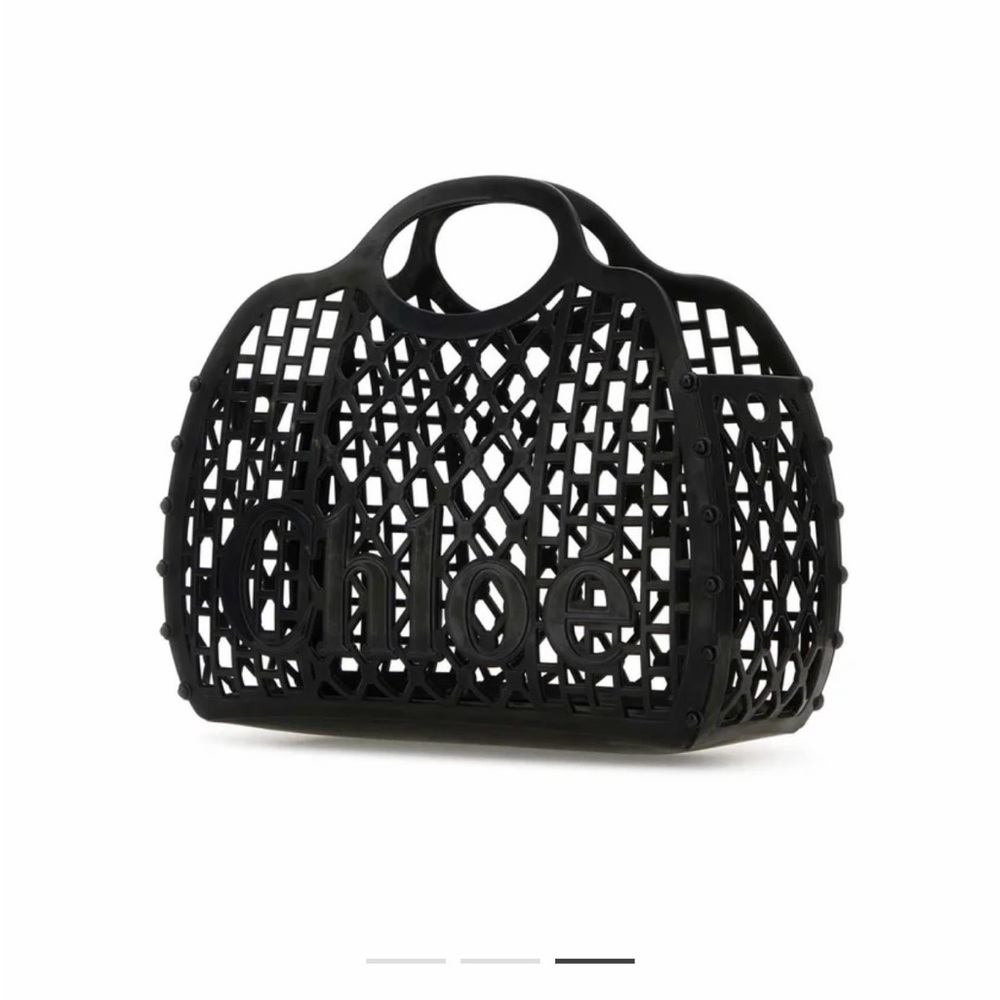 Chloe Black Lattice Logo Tote